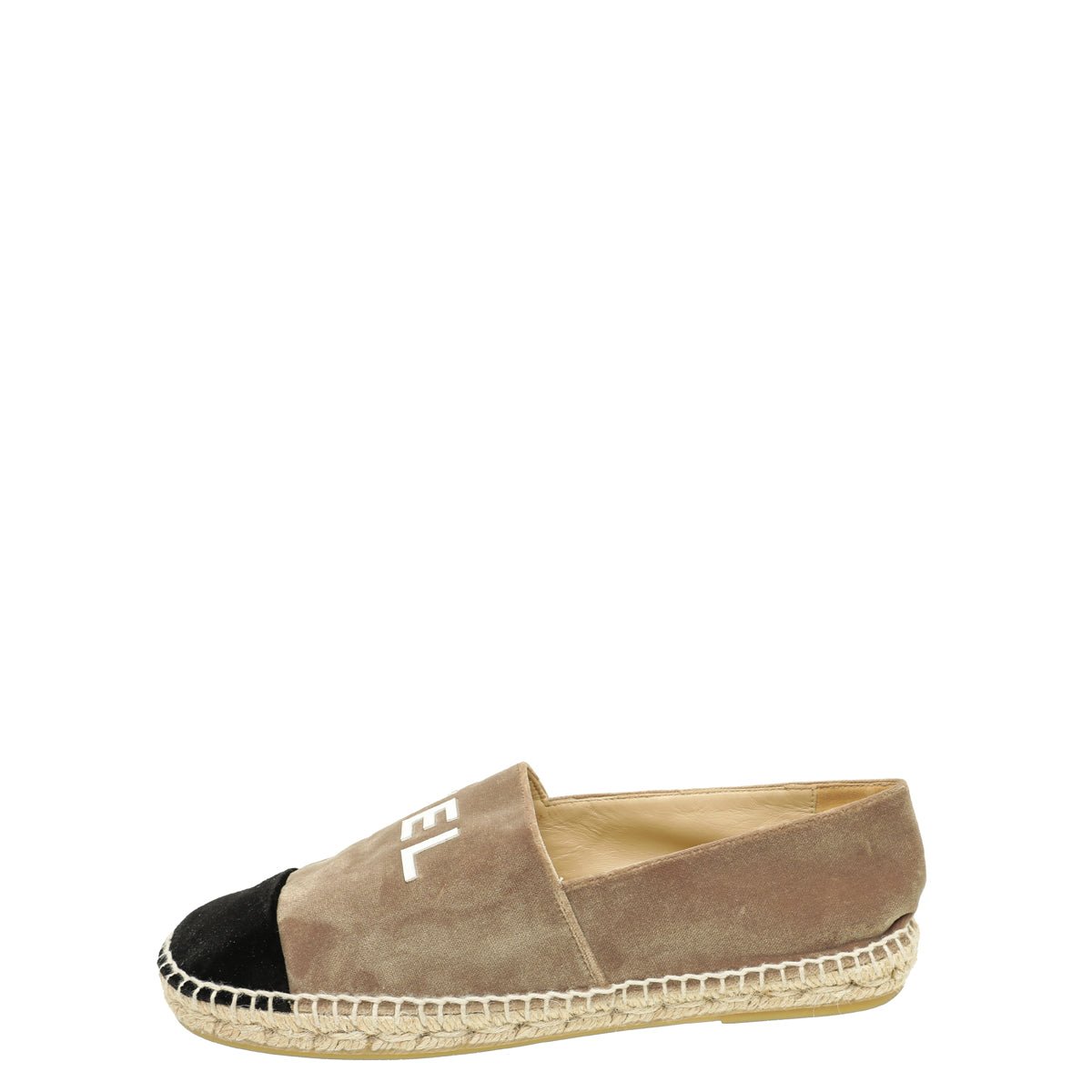 Chanel Bicolor Logo Velvet Espadrille 39-Chanel-THE CLOSET