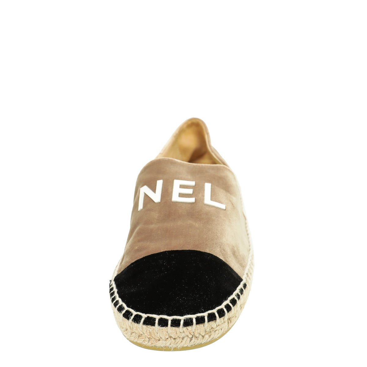 Chanel Bicolor Logo Velvet Espadrille 39-Chanel-THE CLOSET