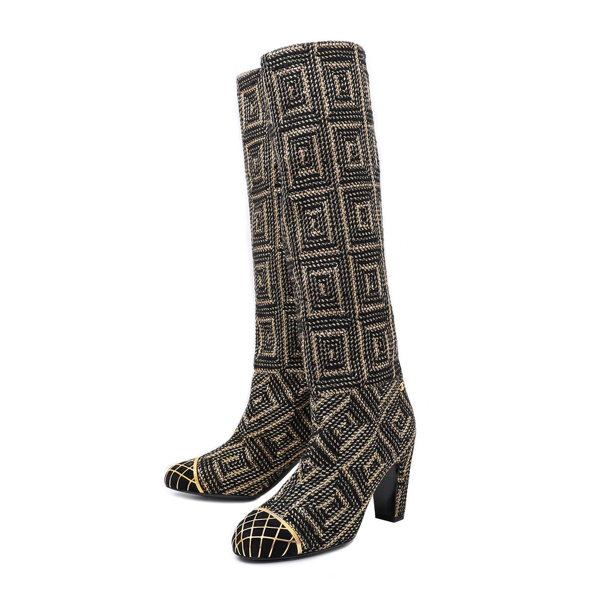 Chanel Bicolor Metal Tweed Cage Cap Toe 40-Chanel-THE CLOSET