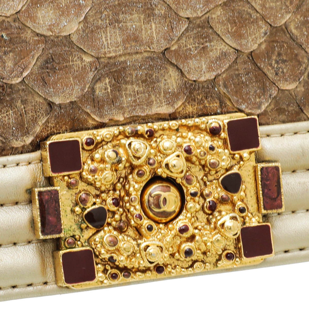 Chanel Bicolor Python Metiers D'Art Boy Flap Small Bag-Chanel-THE CLOSET