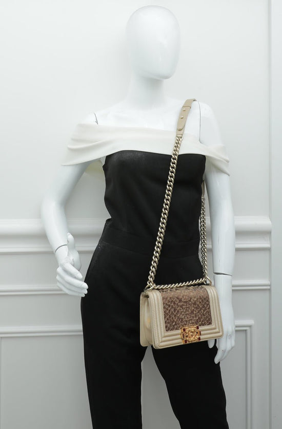 Chanel Bicolor Python Metiers D'Art Boy Flap Small Bag – The Closet