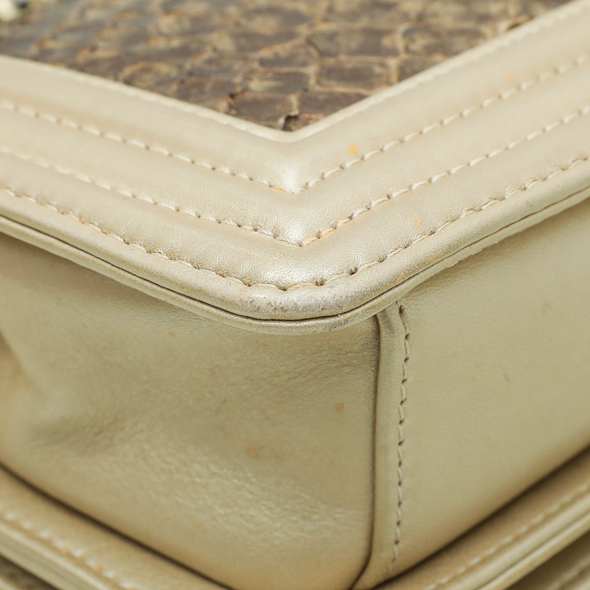 Chanel Bicolor Python Metiers D'Art Boy Flap Small Bag-Chanel-THE CLOSET