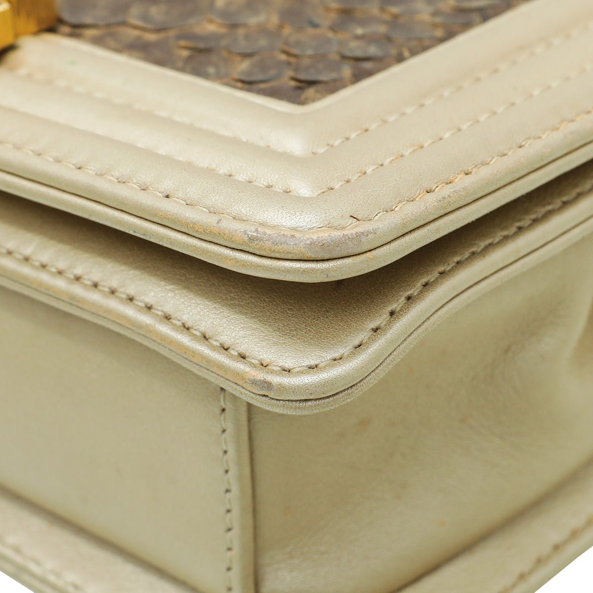 Chanel Bicolor Python Metiers D'Art Boy Flap Small Bag-Chanel-THE CLOSET