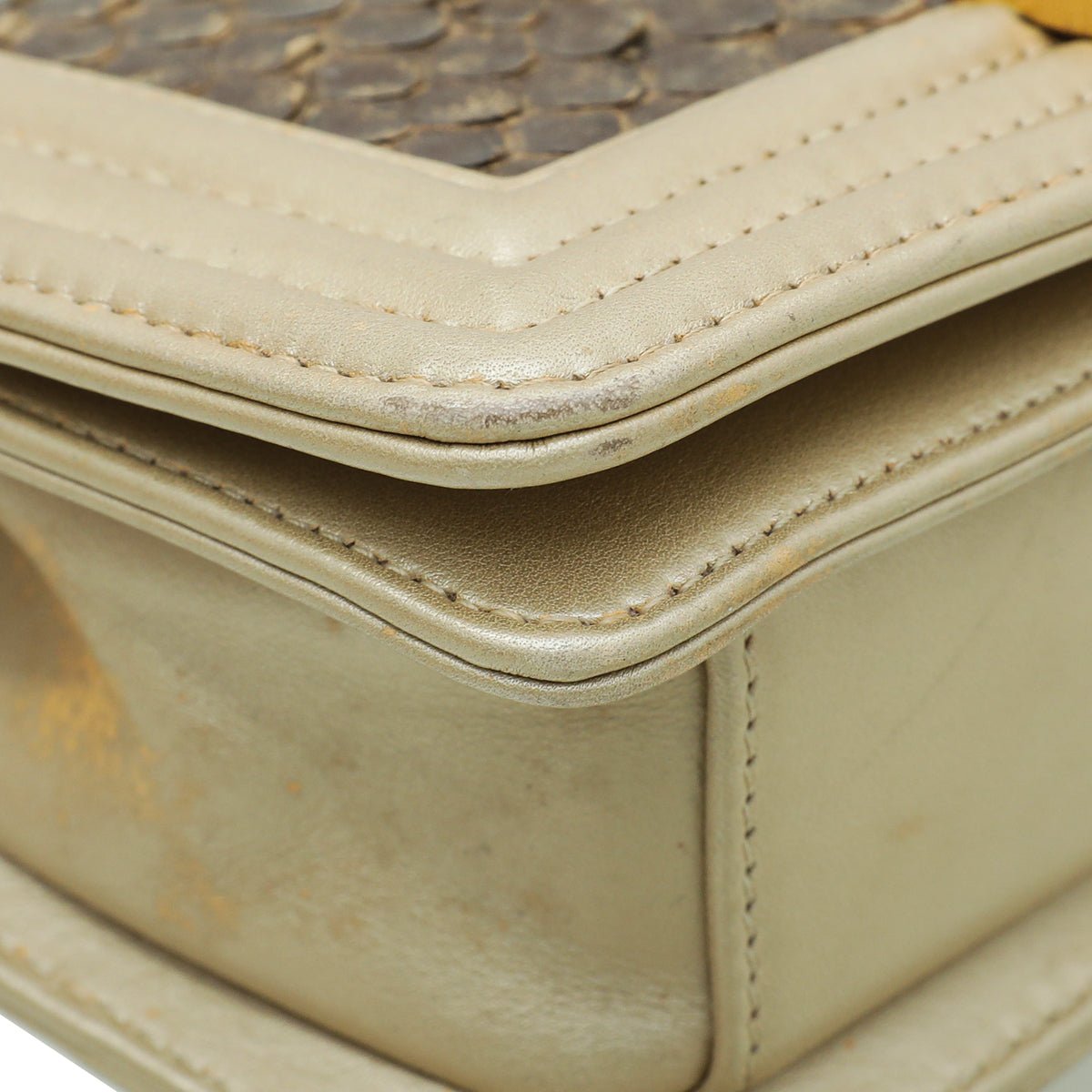 Chanel Bicolor Python Metiers D'Art Boy Flap Small Bag-Chanel-THE CLOSET