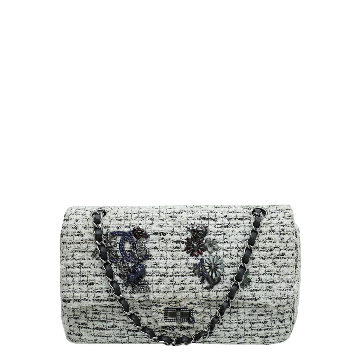 Chanel Bicolor Reissue Tweed Garden Party 224 Double Flap Bag-Chanel-THE CLOSET