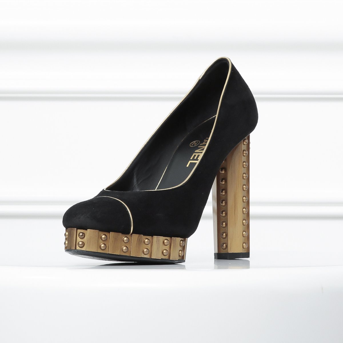 Chanel Bicolor Resin Studded Heels 39 ½ c-Chanel-THE CLOSET