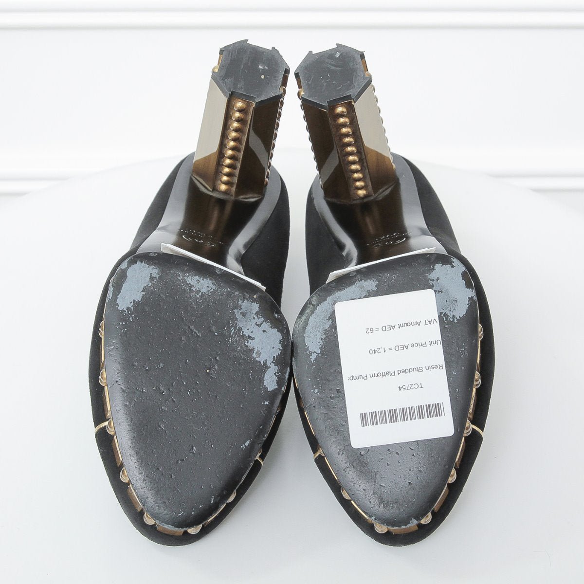 Chanel Bicolor Resin Studded Heels 39 ½ c-Chanel-THE CLOSET