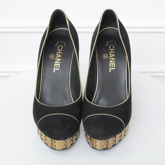 Chanel - Chanel Bicolor Resin Studded Heels 39 ½ c | The Closet