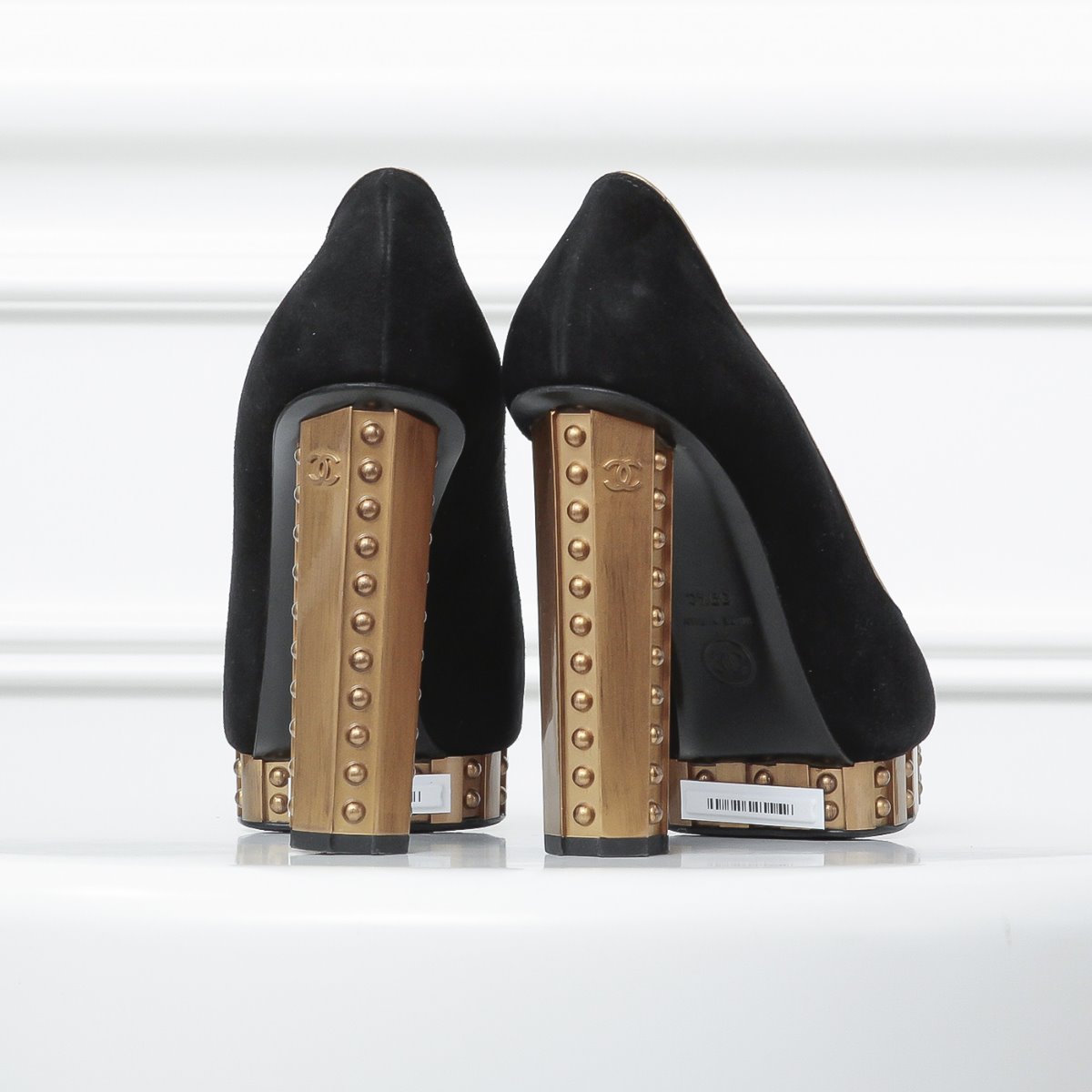 Chanel Bicolor Resin Studded Heels 39 ½ c-Chanel-THE CLOSET
