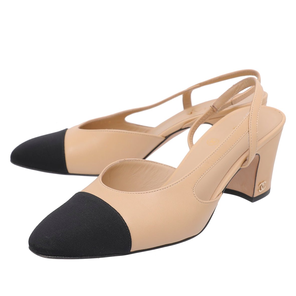 Chanel Bicolor Slingback Pump 37.5-Chanel-THE CLOSET
