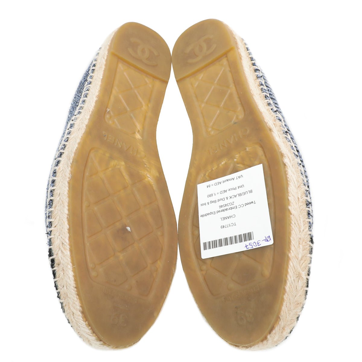 Chanel Bicolor Tweed CC Embroidered Espadrille 39-Chanel-THE CLOSET