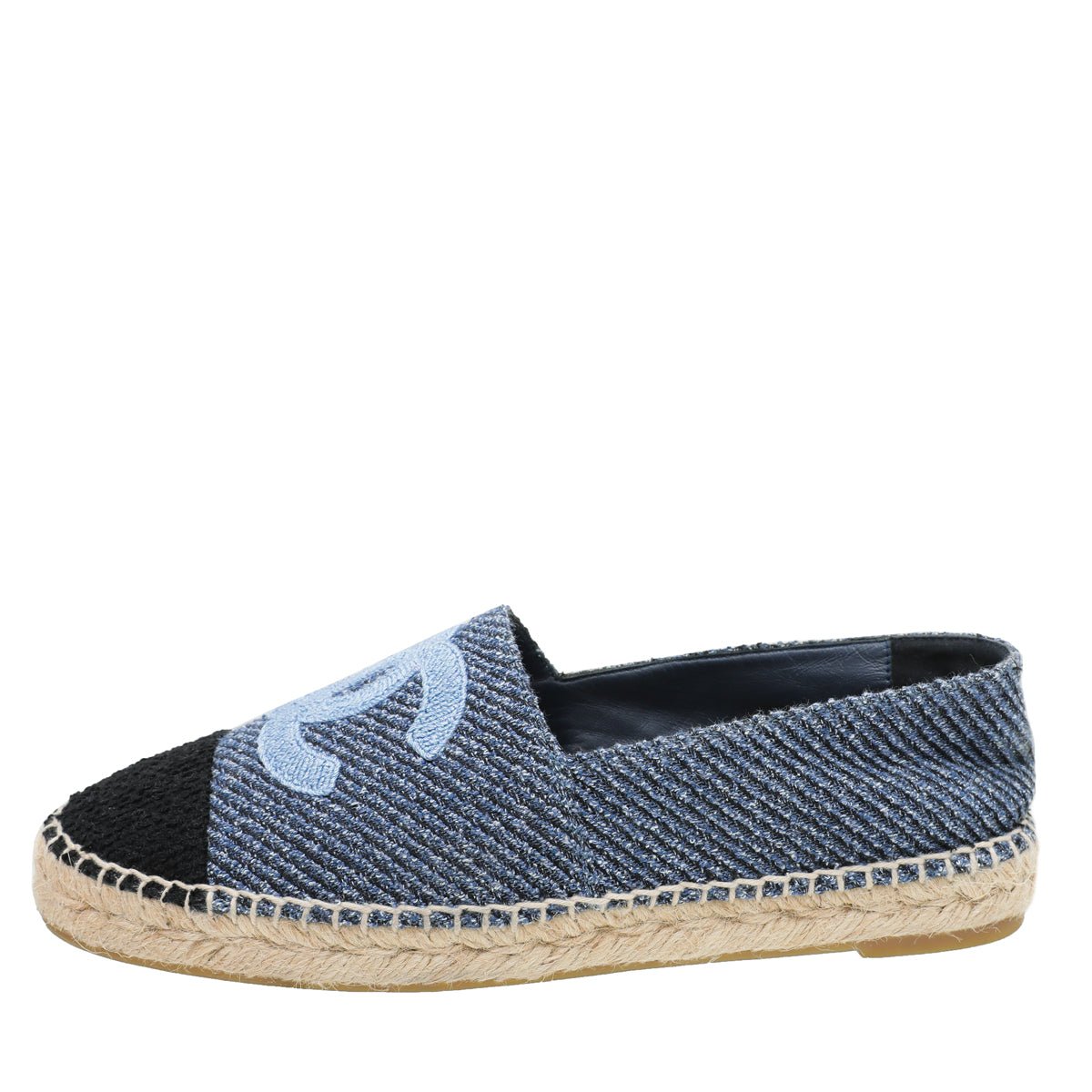 Chanel Bicolor Tweed CC Embroidered Espadrille 39-Chanel-THE CLOSET