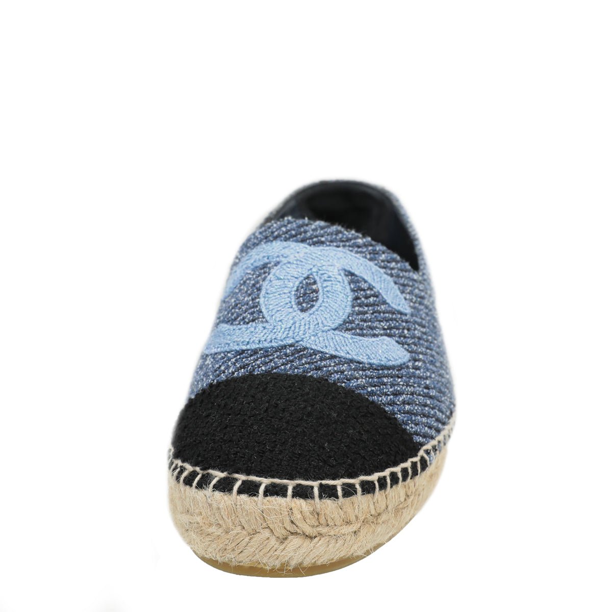 Chanel Bicolor Tweed CC Embroidered Espadrille 39-Chanel-THE CLOSET