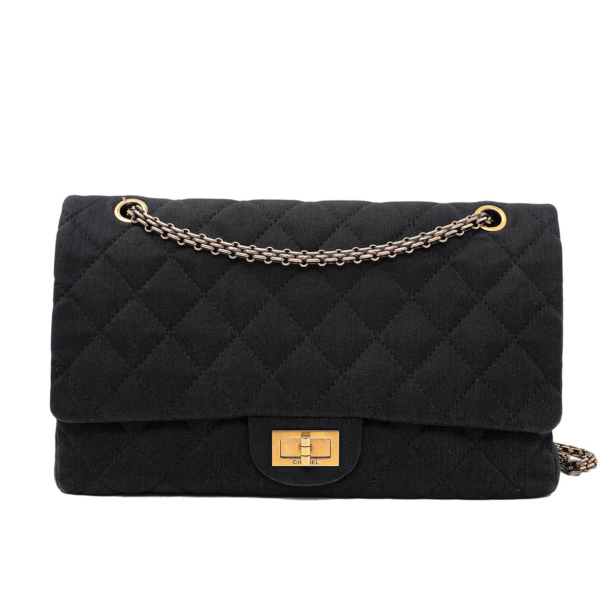 The Closet - Chanel Black 2.55 Reissue 227 Classic Jersey Flap Bag | The Closet