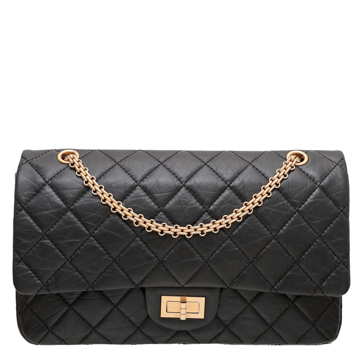 Chanel Black 2.55 Reissue 227 Flap Distressed Bag-Chanel-THE CLOSET