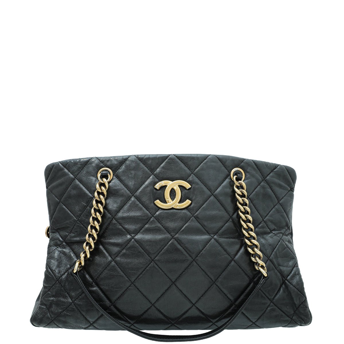 Chanel Black Aged CC Crown Tote Bag-Chanel-THE CLOSET