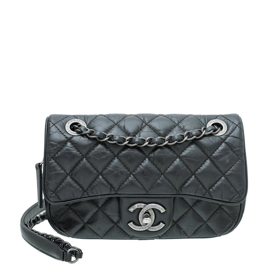 Chanel Black Quilted Calfskin Leather Small Easy Flap Bag