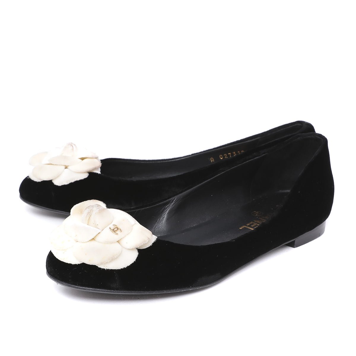 Chanel Black Camellia Ballerina Flat 38.5-Chanel-THE CLOSET