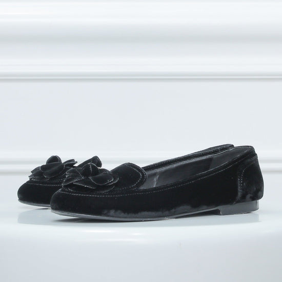 The Closet - Chanel Black Camellia Loafers Ballet Flats 39 | The Closet