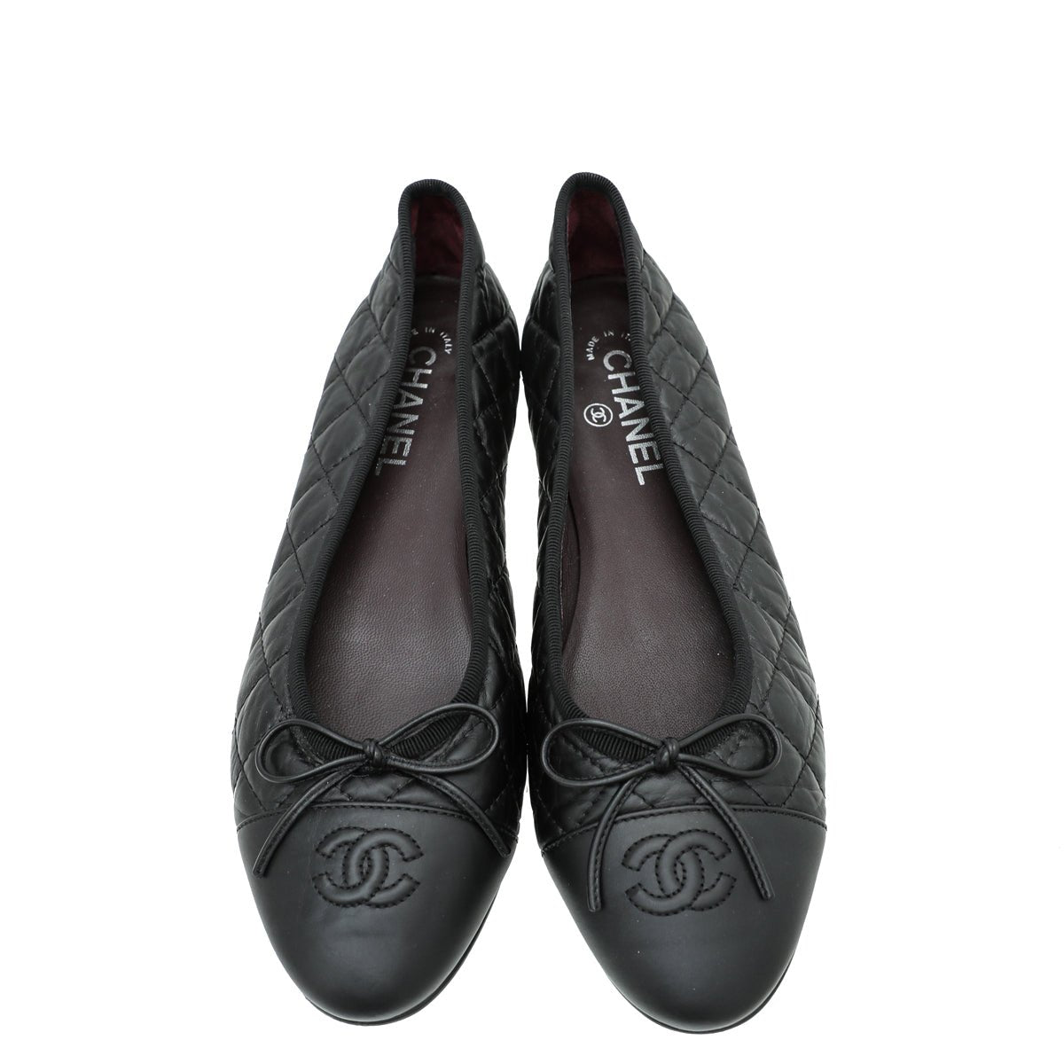 Chanel Black Cap toe Quilted Ballerina Flats 39.5 – The Closet