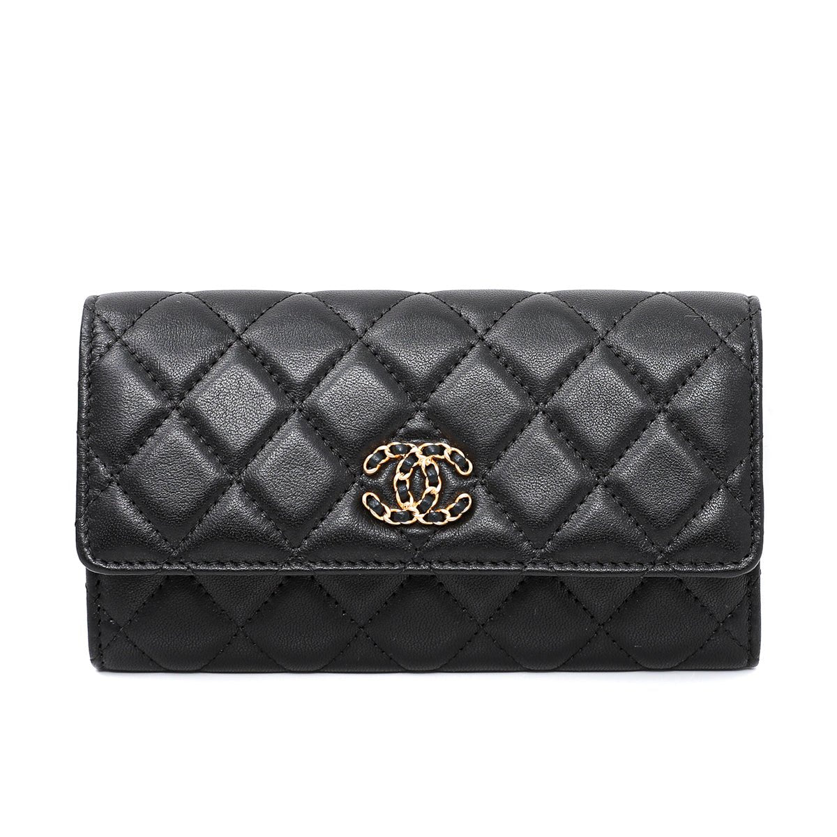 The Closet - Chanel Black CC 19 Flap Wallet | The Closet