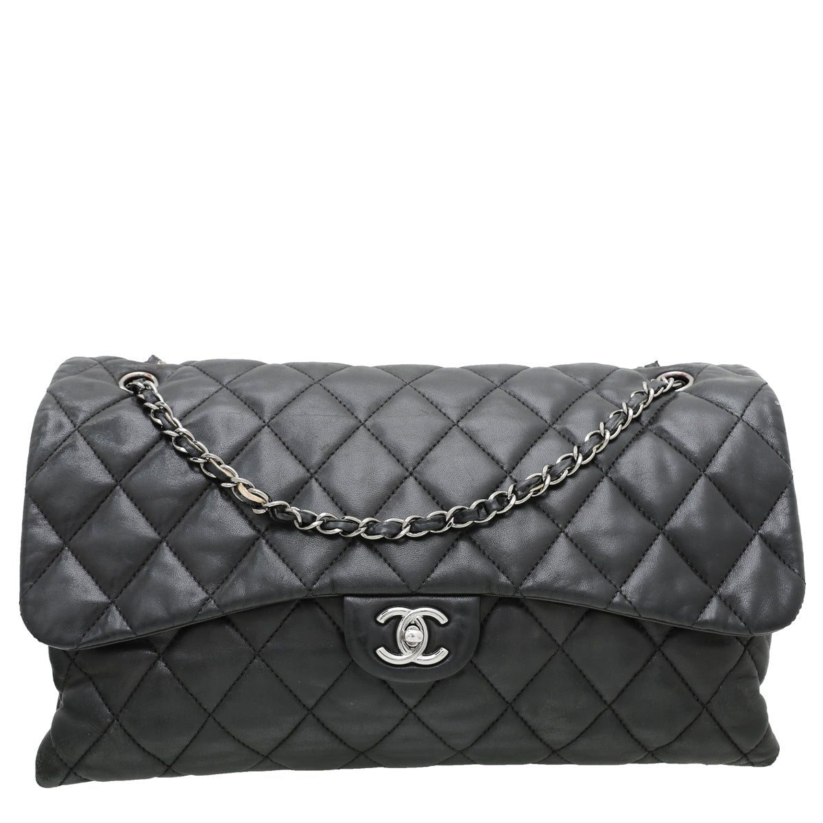 Chanel Black CC 3 Accordion Flap Bag – The Closet