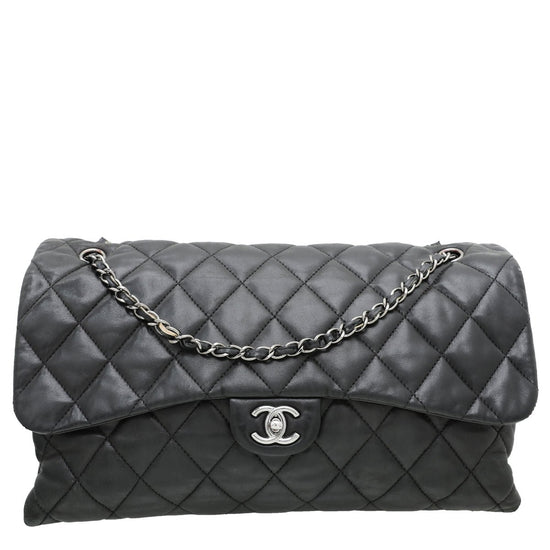 The Closet - Chanel Black CC 3 Accordion Flap Bag | The Closet