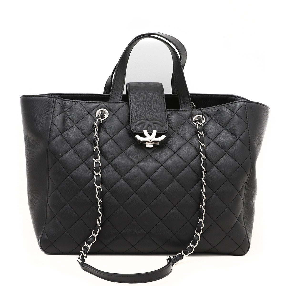 Chanel Black CC Box Shopping Tote Bag Large-Chanel-THE CLOSET