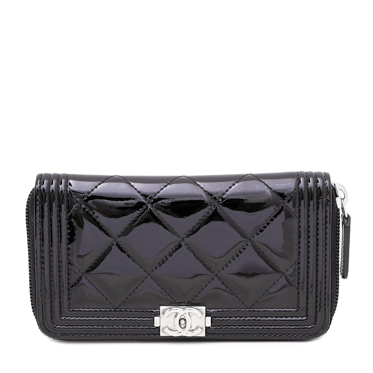 Chanel Black CC Boy Zip Wallet-Chanel-THE CLOSET