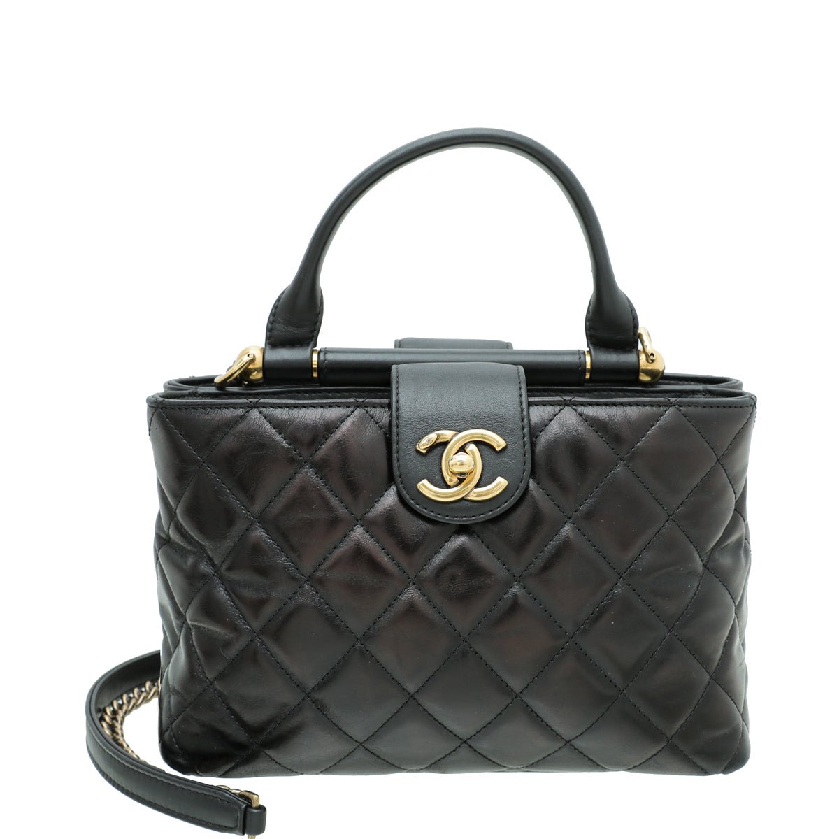 Chanel Black CC Bullet Handle Small Shopping Bag-Chanel-THE CLOSET