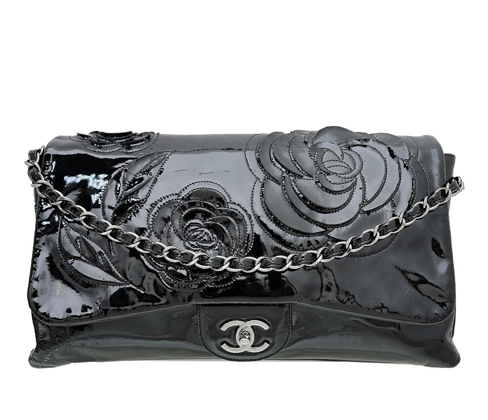 Chanel Black CC Camellia Flower Accordion Bag-Chanel-THE CLOSET