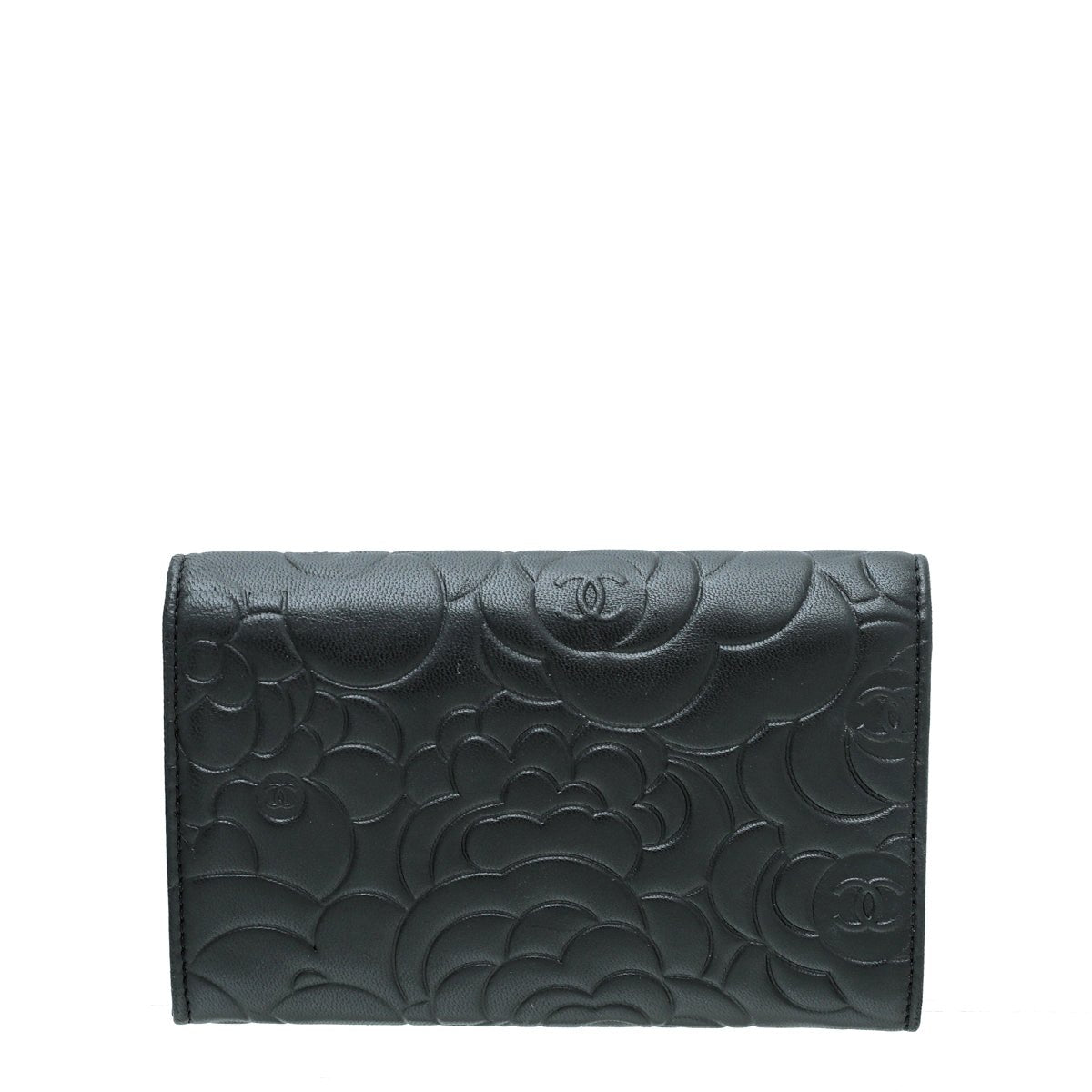 Chanel - Chanel Black CC Camellia Flower Flap Wallet | The Closet