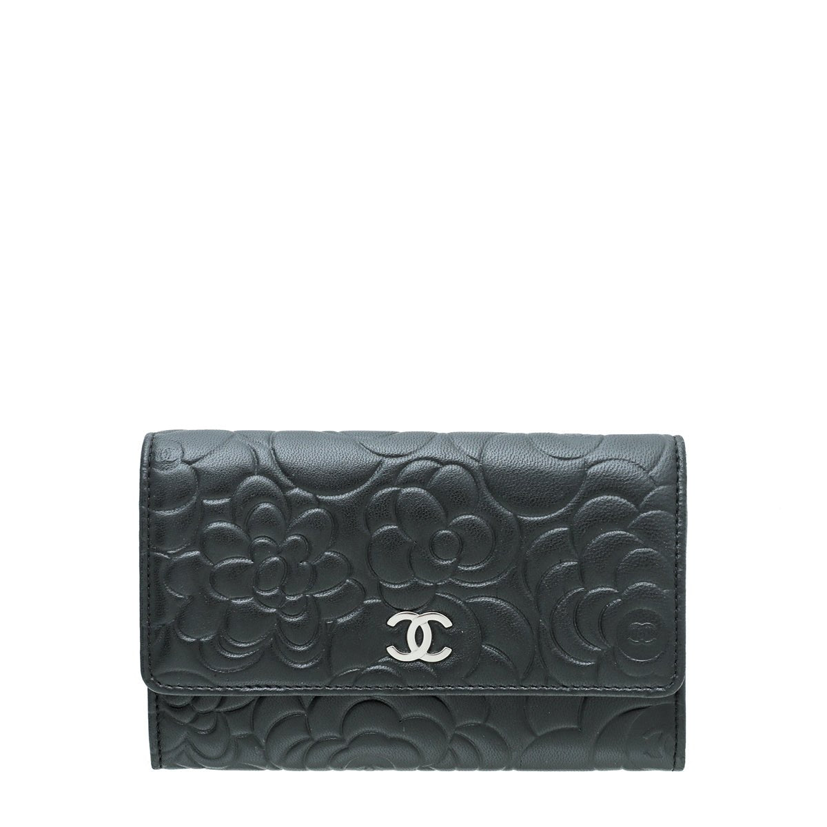 Chanel Black CC Camellia Flower Flap Wallet-Chanel-THE CLOSET