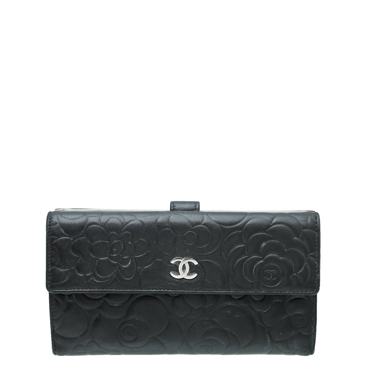 Chanel Black CC Camellia French Wallet-Chanel-THE CLOSET