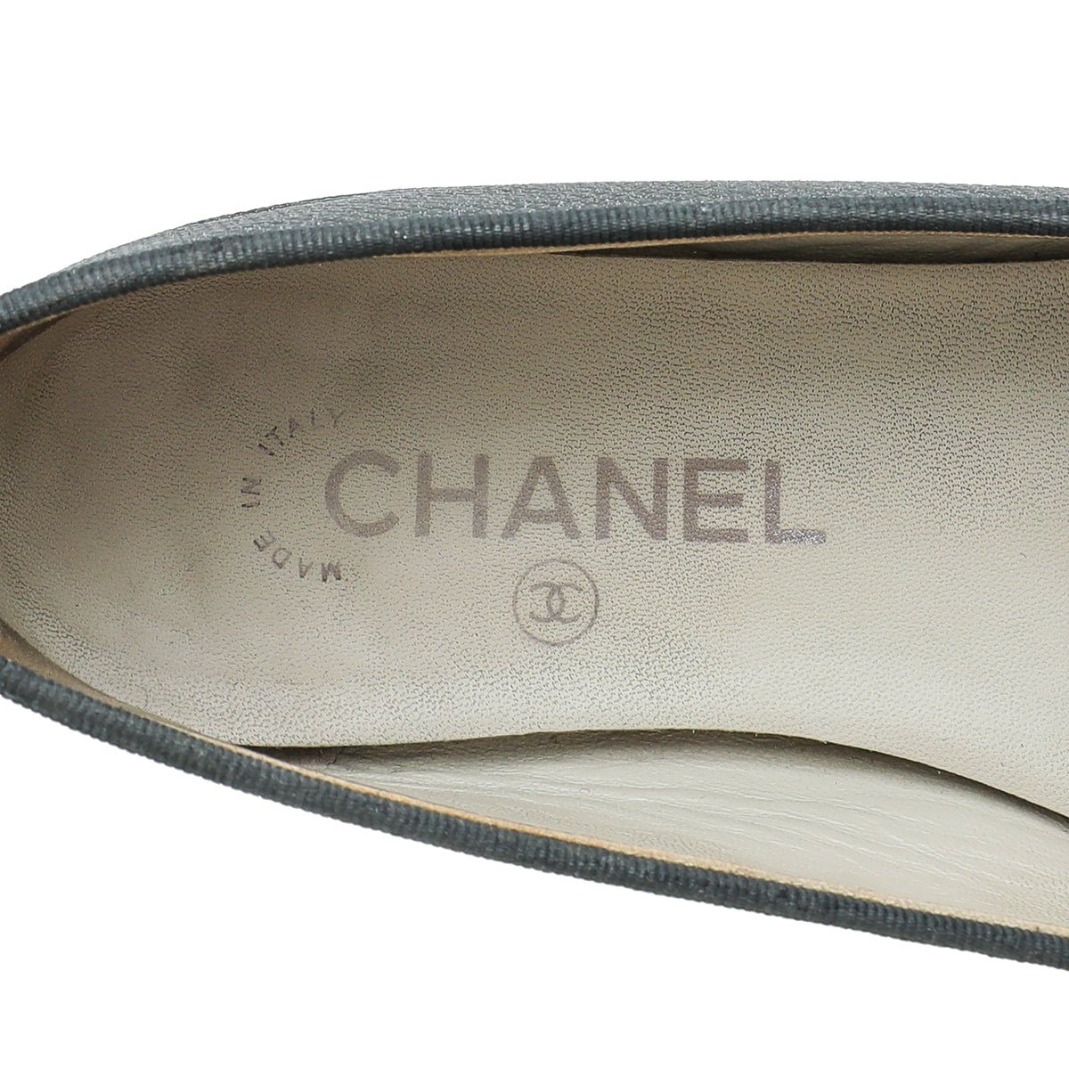 Chanel - Chanel Black CC Cap Toe Bow Flat Ballerina 37.5 | The Closet