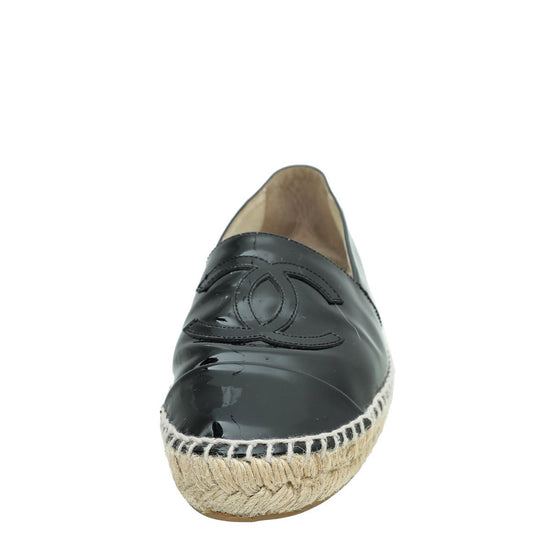 Chanel - Chanel Black CC Cap Toe Espadrille 38 | The Closet