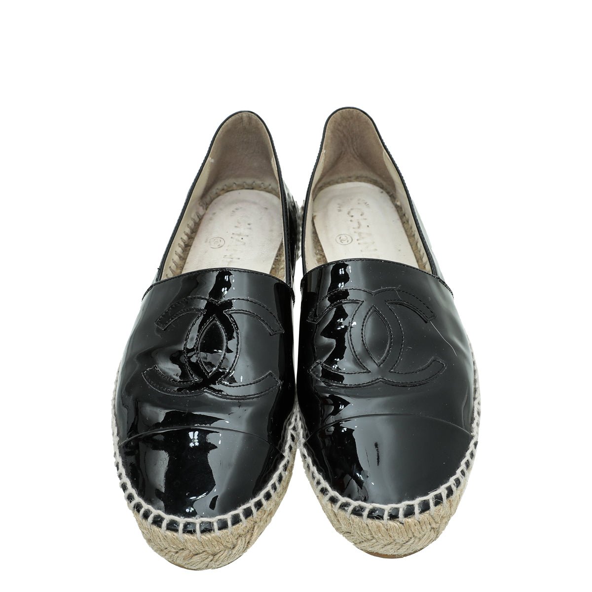 Chanel - Chanel Black CC Cap Toe Espadrille 38 | The Closet