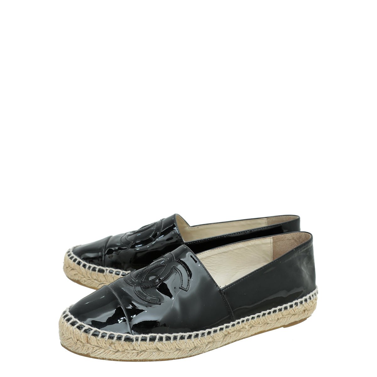 Chanel Black CC Cap Toe Espadrille 38-Chanel-THE CLOSET