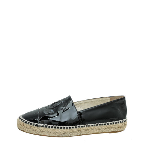 Chanel - Chanel Black CC Cap Toe Espadrille 38 | The Closet