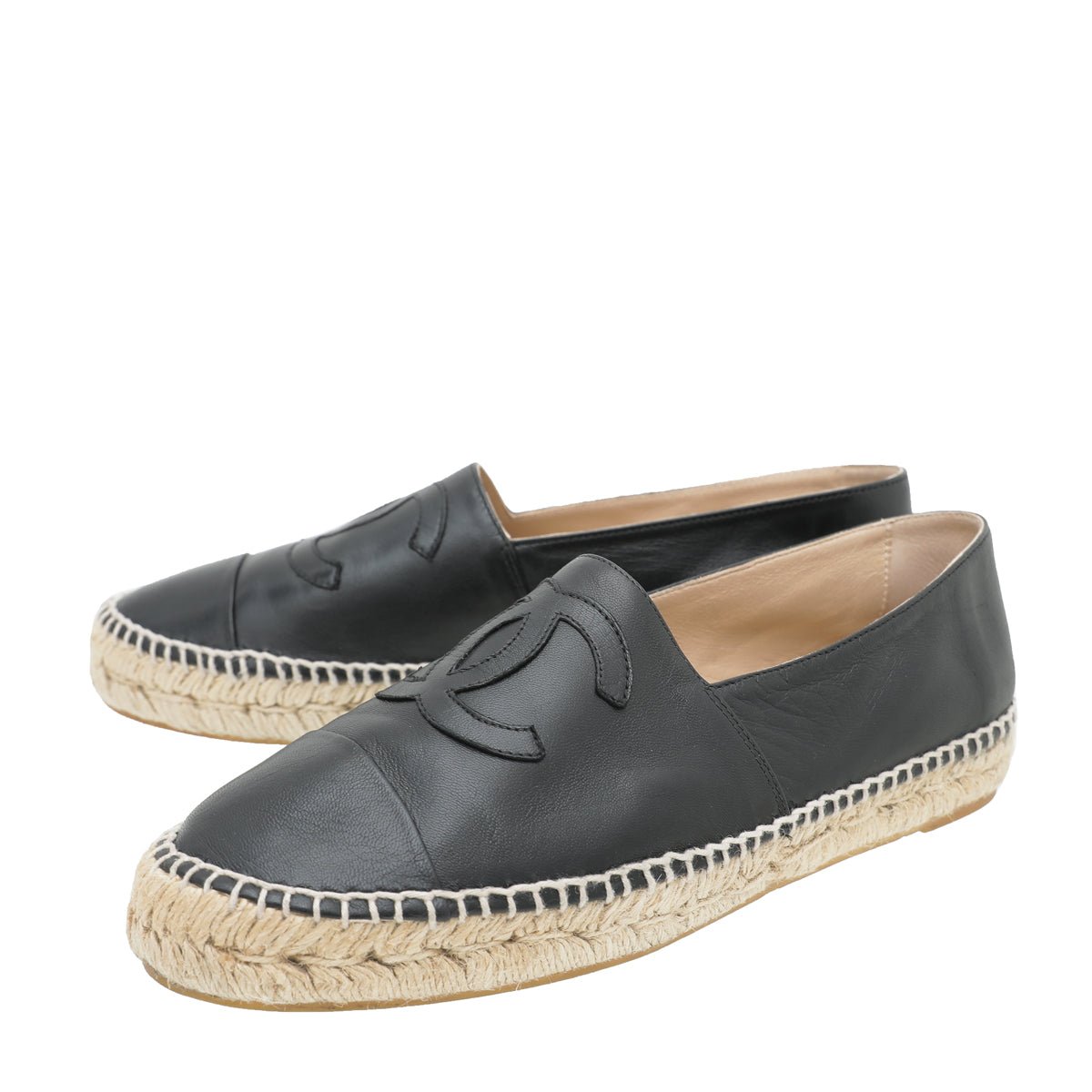 Chanel Black CC Cap Toe Espadrille 40-Chanel-THE CLOSET