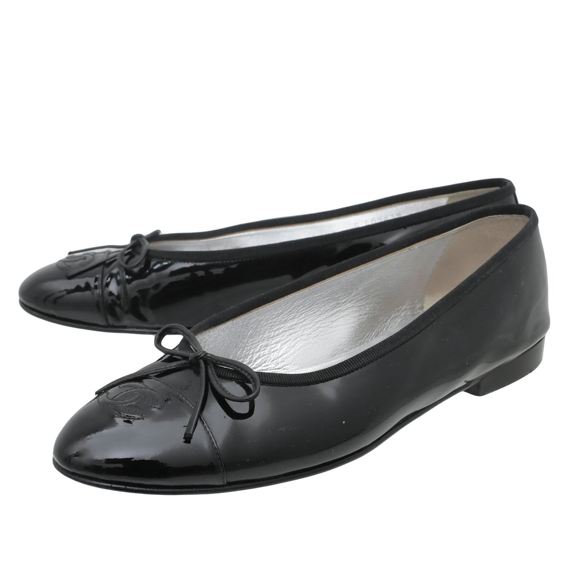 Chanel Black CC Cap Toe Flat Ballerina 40-Chanel-THE CLOSET