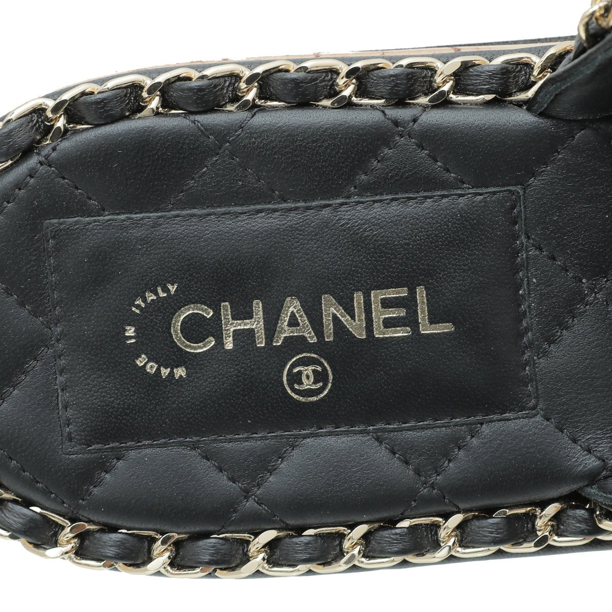 Chanel - Chanel Black CC Chain Slides Sandal 42 | The Closet