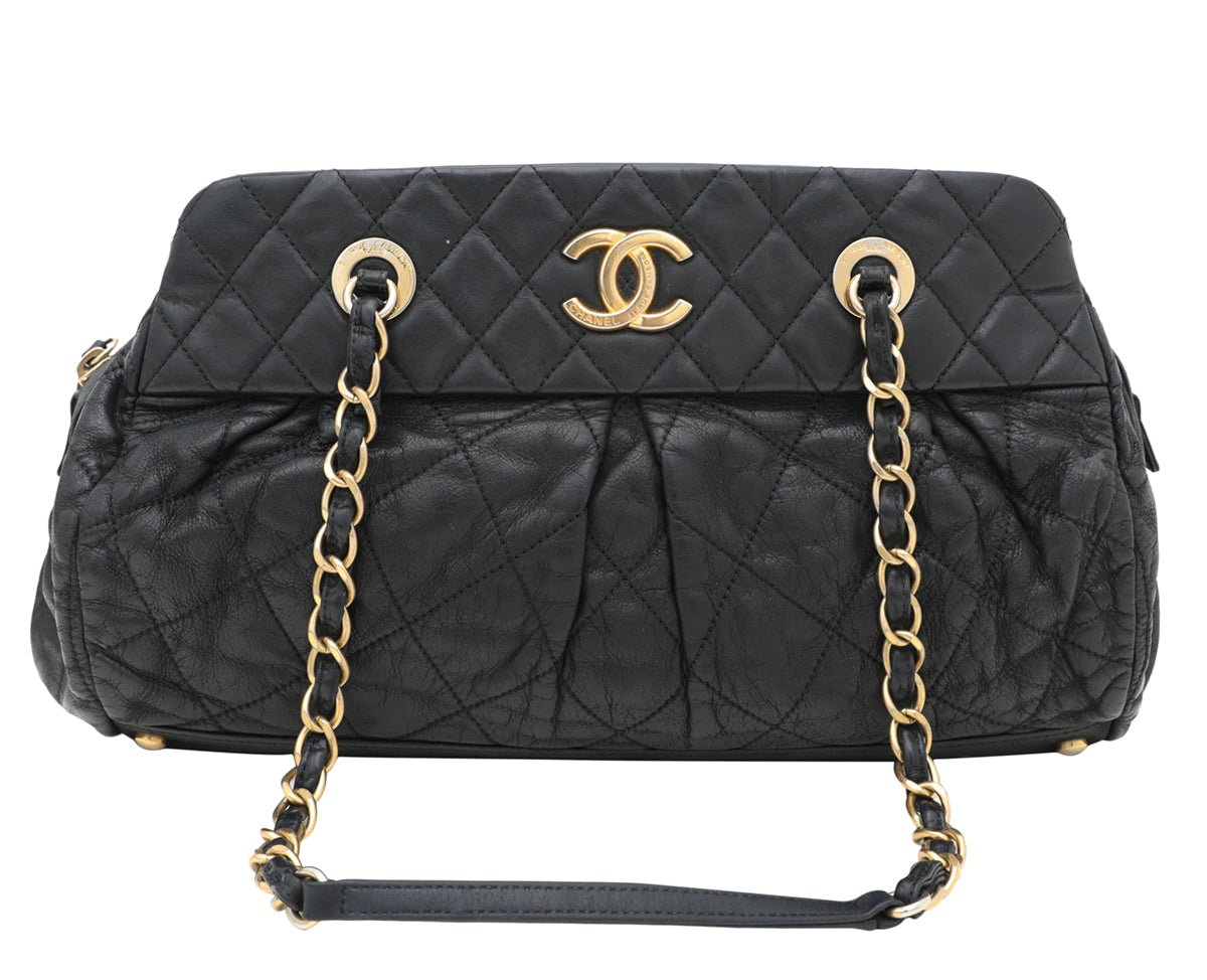 Chanel Black CC Chic Quilt Iridescent Bowling Bag-Chanel-THE CLOSET