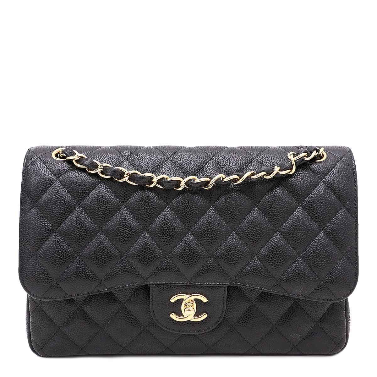 The Closet - Chanel Black CC Classic Double Flap Jumbo Bag | The Closet