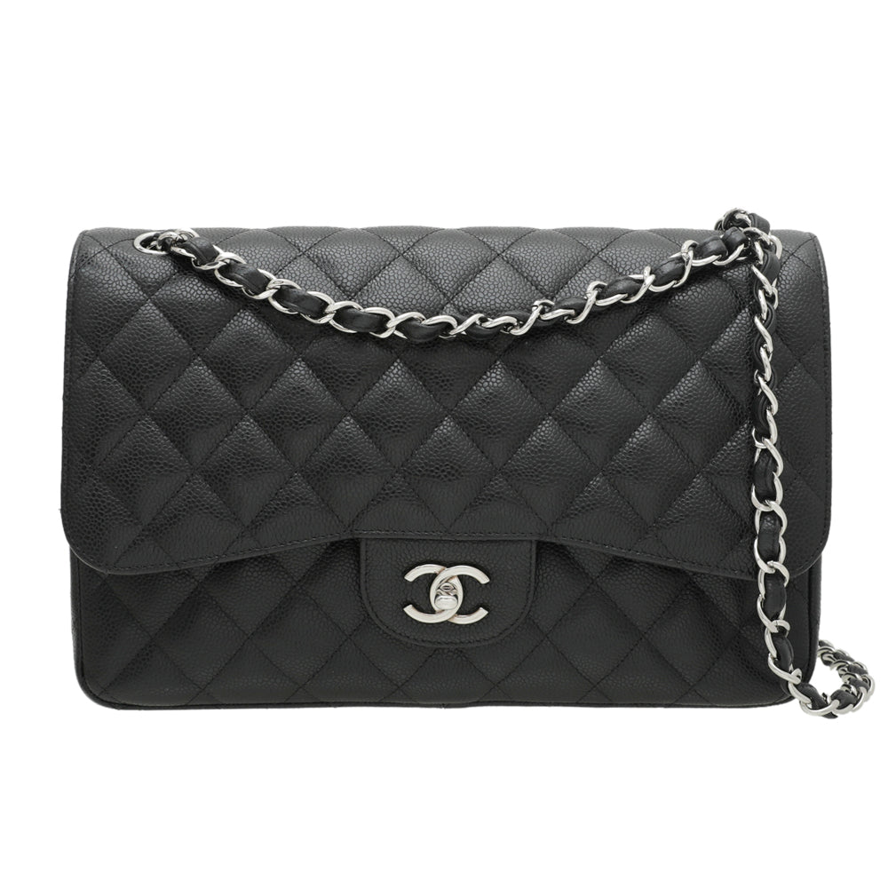Chanel Black CC Classic Double Flap Jumbo Bag-Chanel-THE CLOSET