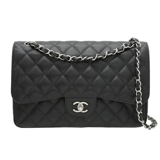 The Closet - Chanel Black CC Classic Double Flap Jumbo Bag | The Closet