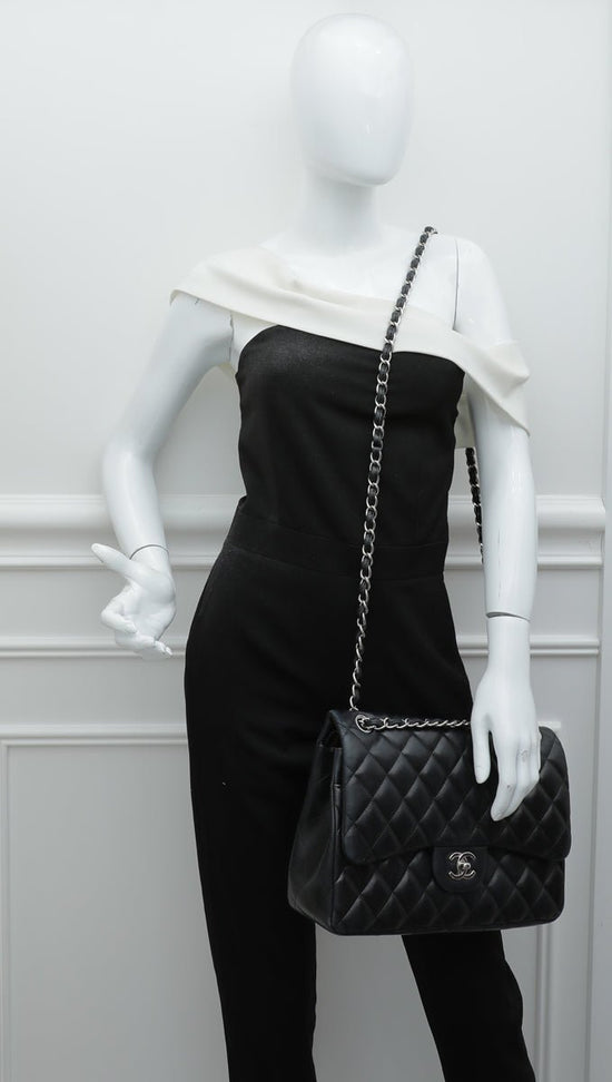 Chanel - Chanel Black CC Classic Double Flap Jumbo Bag | The Closet
