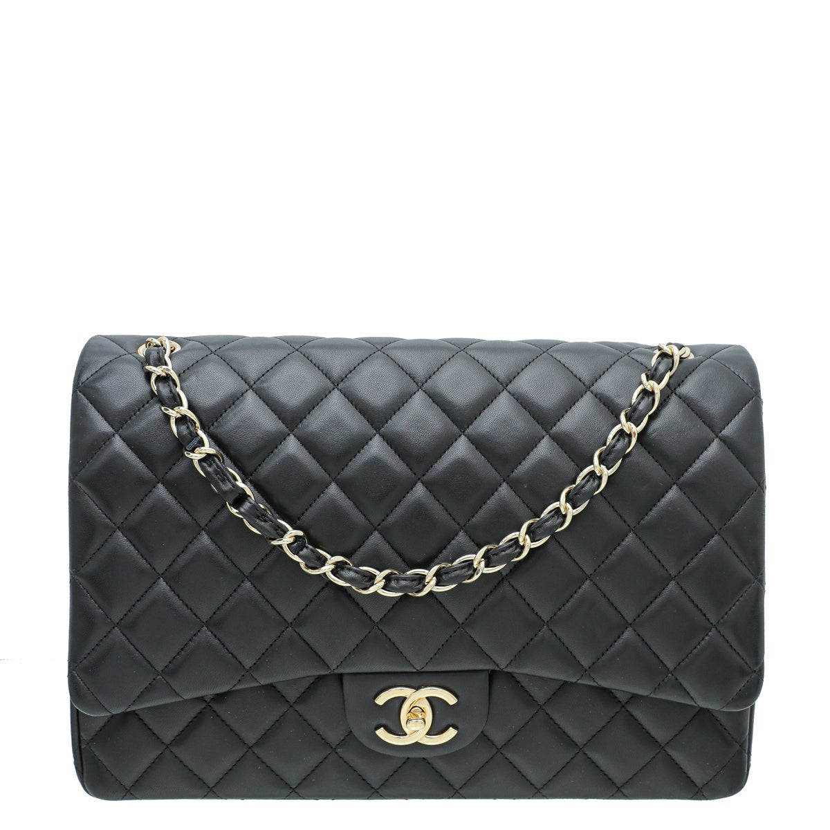 Chanel Black CC Classic Double Flap Maxi Bag-Chanel-THE CLOSET