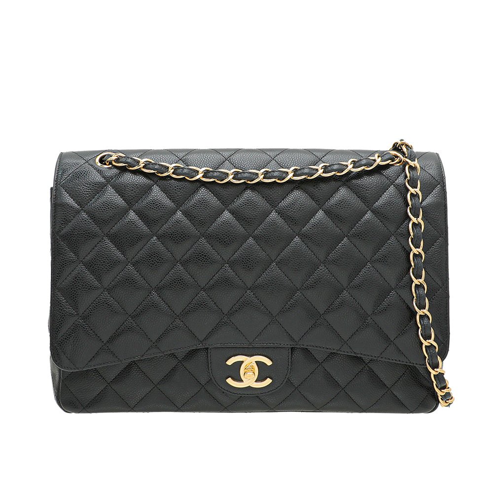 Chanel Black CC Classic Double Flap Maxi Bag-Chanel-THE CLOSET