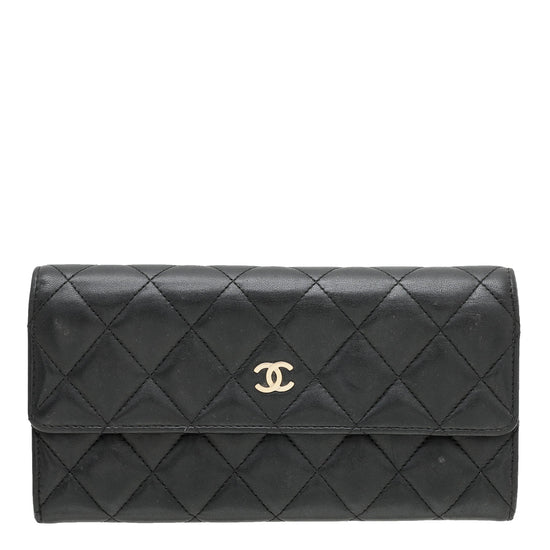 The Closet - Chanel Black CC Classic Flap Wallet | The Closet